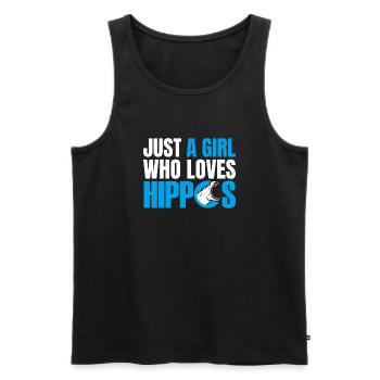 JUST A GIRL WHO LOVES HIPPOS - Men's Premium Organic Tank Top - black - Front - Michal (187cm)