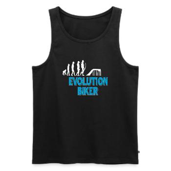 Funny Evolution Of A Biker Motorcycle Lover - Männer Premium Bio Tank Top - Schwarz - Vorne - AI Model Male 178 light (178cm)