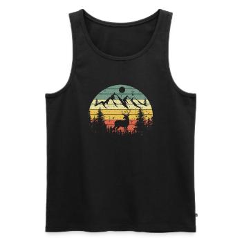 CHASSEUR DE CERF - Men's Premium Organic Tank Top - black - Front - AI Model Male 178 light (178cm)