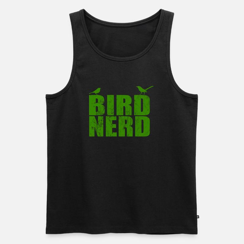 Vogel Bird Nerd lustiger Spruch - Männer Premium Bio Tank Top - Schwarz