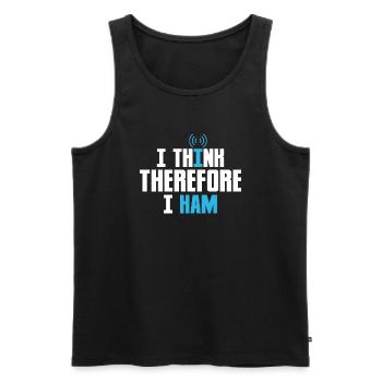 I Think Therefore I Ham Operator Amateur Radio - Men's Premium Organic Tank Top - black - Front - AI Model Male 178 light (178cm)