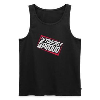 make yourself proud Zitat - Männer Premium Bio Tank Top - Schwarz - Vorne - AI Model Male 178 light (178cm)
