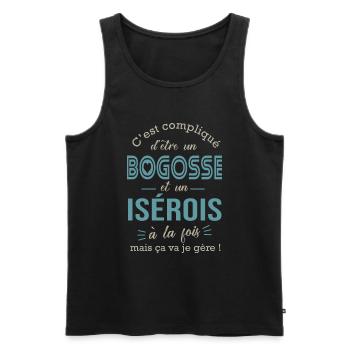 Isére bogosse Isérois cadeau pour Isérois - Débardeur bio Premium Homme - noir - Devant - Michal (187cm)