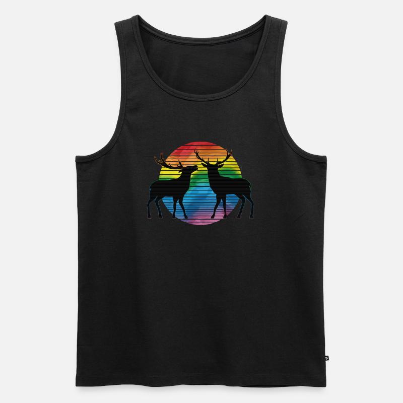 Hirsch - Männer Premium Bio Tank Top - Schwarz