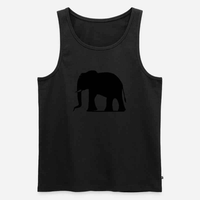 Elefant - Männer Premium Bio Tank Top - Schwarz