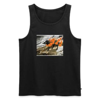 Disaster Wolf Langes T-Shirt - Männer Premium Bio Tank Top - Schwarz - Vorne - AI Model Male 178 light (178cm)