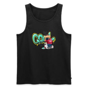 Teddybär Cool Design - Männer Premium Bio Tank Top - Schwarz - Vorne - Michal (187cm)