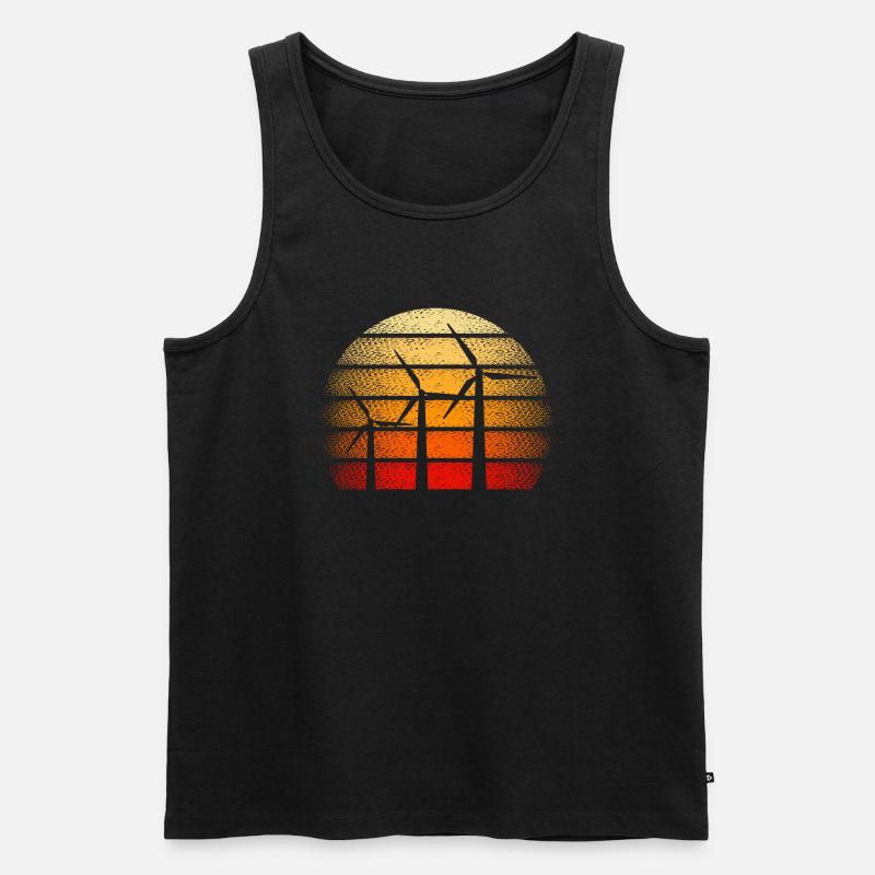 Retro windmill - Männer Premium Bio Tank Top - Schwarz