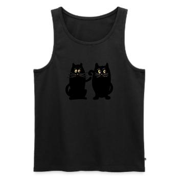 Chats - Débardeur bio Premium Homme - noir - Devant - Michal (187cm)