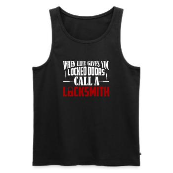 When Life Gives You Locked Doors Call A Locksmith - Männer Premium Bio Tank Top - Schwarz - Vorne - Michal (187cm)