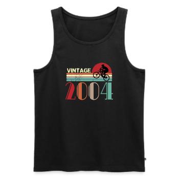 Vintage Geburtstag Retro Sonnenuntergang Design - Männer Premium Bio Tank Top - Schwarz - Vorne - AI Model Male 178 light (178cm)
