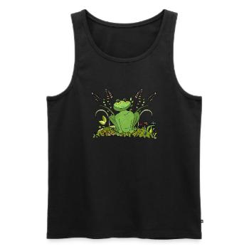 Frosch - Männer Premium Bio Tank Top - Schwarz - Vorne - Michal (187cm)