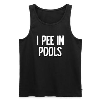 Je fais dans les piscines, blagues drôles, dictons sarcastiques - Débardeur bio Premium Homme - noir - Devant - AI Model Male 178 light (178cm)