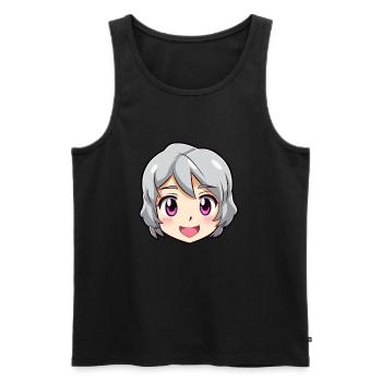 Emoji Visage Anime Heureux Mignon - Chemise Anime - Débardeur bio Premium Homme - noir - Devant - AI Model Male 178 light (178cm)
