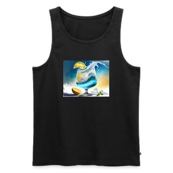 Nach mir die Ginflut Gin and Tonic monster wave - Men's Premium Organic Tank Top - black - Front - Michal (187cm)
