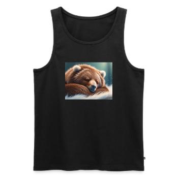 Animaux mignons en hibernation – ours brun - Débardeur bio Premium Homme - noir - Devant - Michal (187cm)