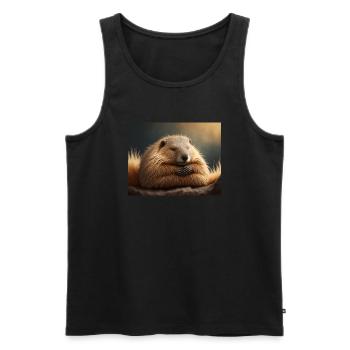 Cute animals doing hibernation – marmot - Men's Premium Organic Tank Top - black - Front - AI Model Male 178 light (178cm)