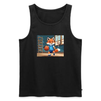 mignon petit renard démon vie quotidienne - basket-ball - Débardeur bio Premium Homme - noir - Devant - AI Model Male 178 light (178cm)