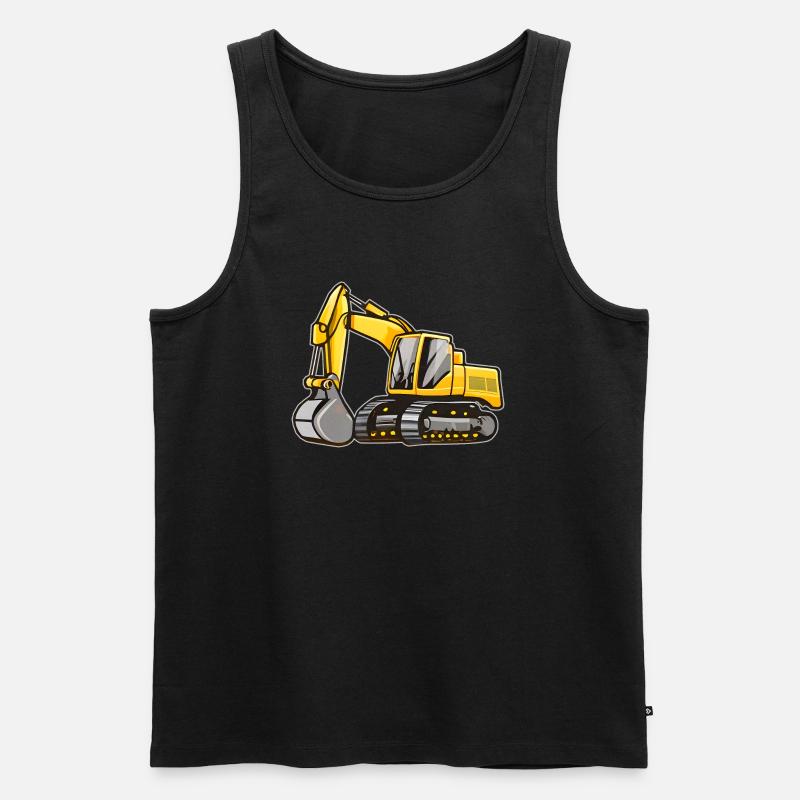 Gelber Bagger - Männer Premium Bio Tank Top - Schwarz