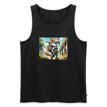 Deutsche Kinderreime illustrierter Comic Backen, Backen - Männer Premium Bio Tank Top - Schwarz - Vorne - AI Model Male 178 light (178cm)