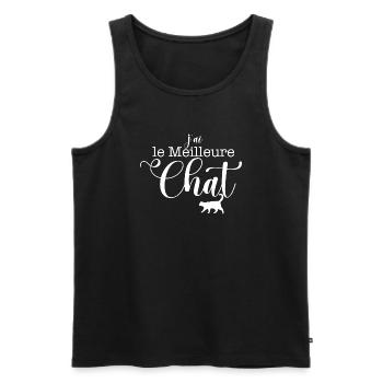 j ai le Meilleure chat - Débardeur bio Premium Homme - noir - Devant - Michal (187cm)
