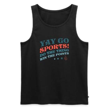 Yay Go Sports! Funny Sports - Men's Premium Organic Tank Top - black - Front - Michal (187cm)