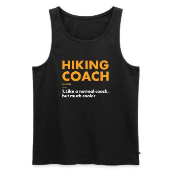 Hiker Coach Definition Hiking - Männer Premium Bio Tank Top - Schwarz - Vorne - AI Model Male 178 light (178cm)