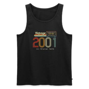 Original 2001 Vintage Vintage Retro Birthday - Men's Premium Organic Tank Top - black - Front - Michal (187cm)