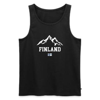 Finland Mountains Holidays Mountain - Men's Premium Organic Tank Top - black - Front - AI Model Male 178 light (178cm)