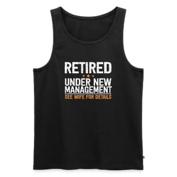 Funny Retirement Party Dad Grandpa Father's Day - Men's Premium Organic Tank Top - black - Front - AI Model Male 178 light (178cm)