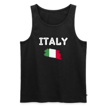Italien Italienische Flagge - Männer Premium Bio Tank Top - Schwarz - Vorne - Michal (187cm)