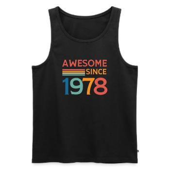 Awesome since 1978 - Men's Premium Organic Tank Top - black - Front - AI Model Male 178 light (178cm)