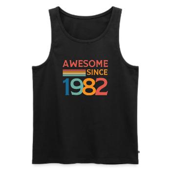 Awesome since 1982 - Men's Premium Organic Tank Top - black - Front - Michal (187cm)
