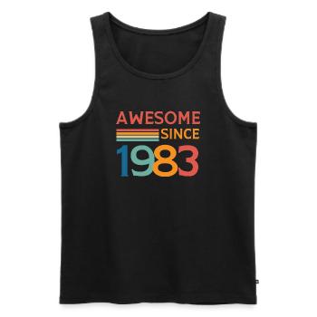 Großartig seit 1983 - Männer Premium Bio Tank Top - Schwarz - Vorne - AI Model Male 178 light (178cm)