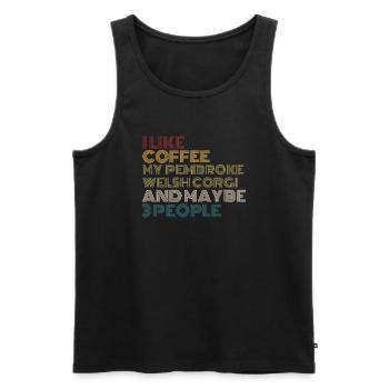 Coffee Lovers Pembroke Welsh Corgi Dog Owner Funny - Men's Premium Organic Tank Top - black - Front - Michal (187cm)