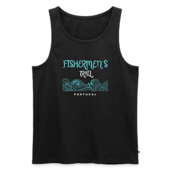 Fishermen's Trail Portugal Fishermen's Trail Hiking - Men's Premium Organic Tank Top - black - Front - AI Model Male 178 light (178cm)