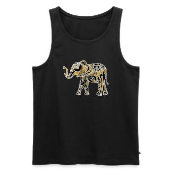 Éléphant - Débardeur bio Premium Homme - noir - Devant - Michal (187cm)