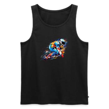 Snowboard Sport Game Champion Competition Abstract - Men's Premium Organic Tank Top - black - Front - AI Model Male 178 light (178cm)