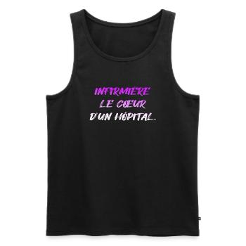 NURSE NURSE DOCTOR HUMOR DRÖLES 14 - Men's Premium Organic Tank Top - black - Front - AI Model Male 178 light (178cm)