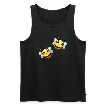 Biene Comic - Männer Premium Bio Tank Top - Schwarz - Vorne - AI Model Male 178 light (178cm)