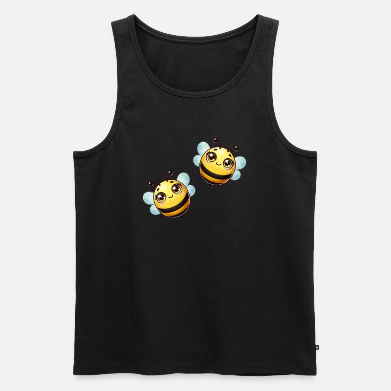Biene Comic - Männer Premium Bio Tank Top - Schwarz