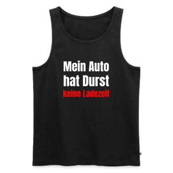 Mein Auto hat Durst, keine Ladezeit - Männer Premium Bio Tank Top - Schwarz - Vorne - Michal (187cm)