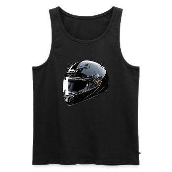 Biker Helmet - Motorbike Design - Männer Premium Bio Tank Top - Schwarz - Vorne - AI Model Male 178 light (178cm)