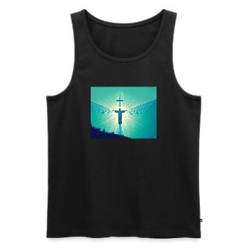 Le Christ, le Souverain de toute la création - Débardeur bio Premium Homme - noir - Devant - AI Model Male 178 light (178cm)