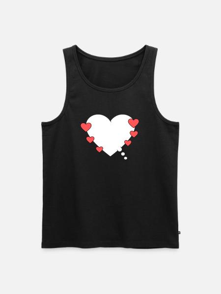 Thought bubble with heart - Men's Premium Organic Tank Top - black