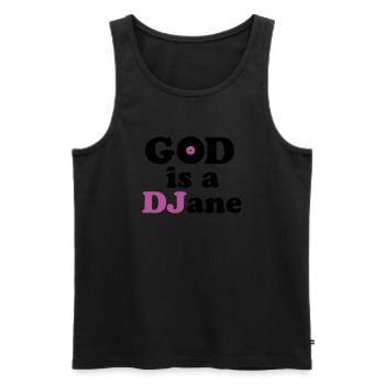 God is a DJane - Männer Premium Bio Tank Top - Schwarz - Vorne - Michal (187cm)