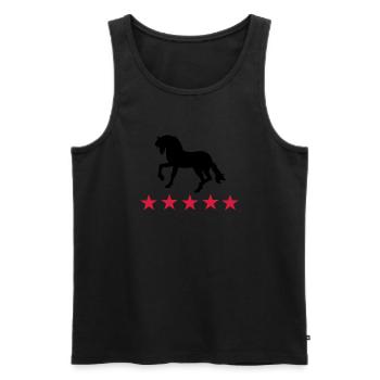 chevaux - Débardeur bio Premium Homme - noir - Devant - AI Model Male 178 light (178cm)