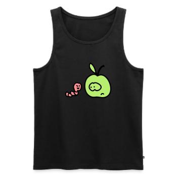 Apfel + Wurm 3 - Männer Premium Bio Tank Top - Schwarz - Vorne - Michal (187cm)