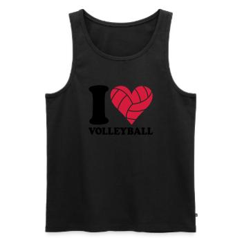I love Volleyball - Männer Premium Bio Tank Top - Schwarz - Vorne - AI Model Male 178 light (178cm)
