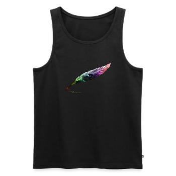 feder - Männer Premium Bio Tank Top - Schwarz - Vorne - AI Model Male 178 light (178cm)